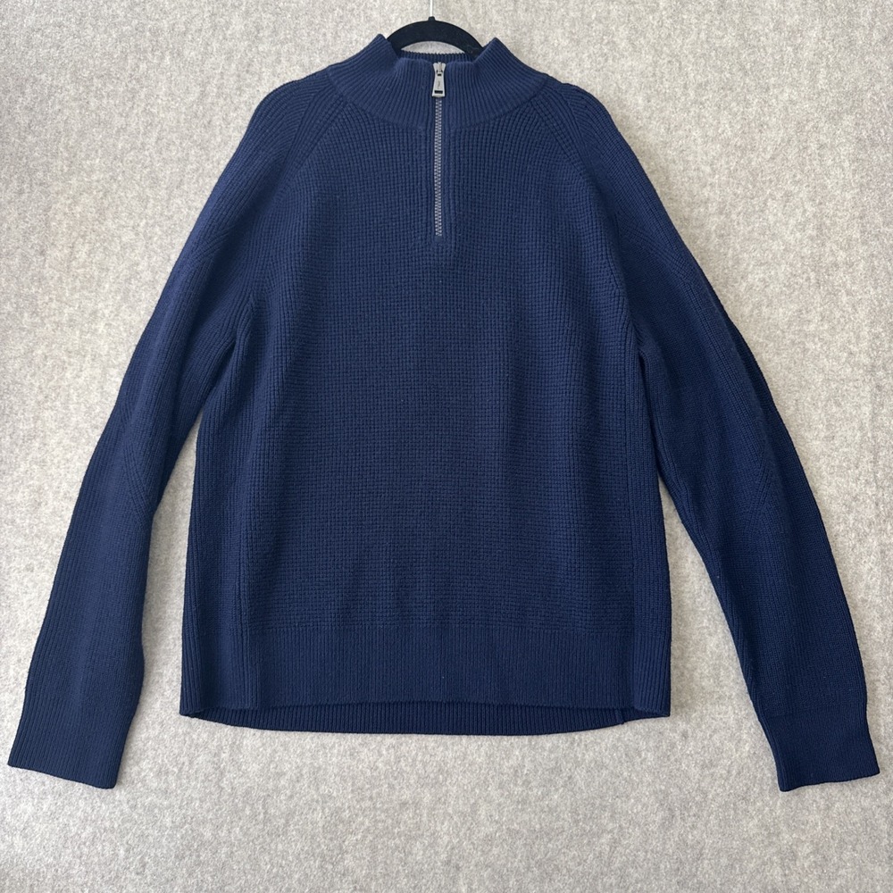Polo Ralph Lauren Merino Wool Quarter Zip Sweater Mens XL Navy Midweight